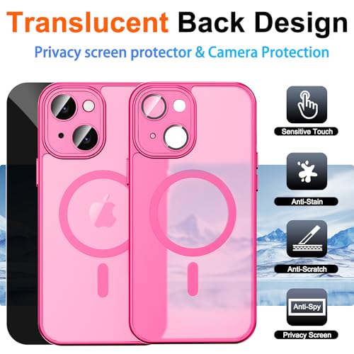 Image of for iPhone 14 Plus Case with Privacy Screen Protector, Hot Pink