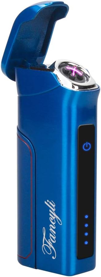 Fancyli Lighter, Dual Arc Lighter USB Rechargeable Touch Ignition Windproof Electrical Plasma X Beam with 800 mAh Super Volume Replaceable Battery for Pipes, Cigarettes and Camping