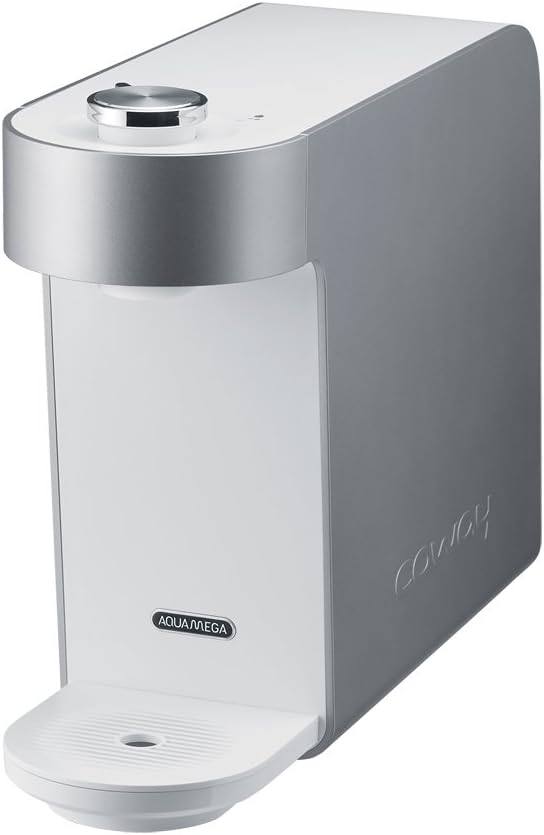 Coway Aquamega 100 Countertop Water Purifier with Three-Stage Water Purification, Direct-Flow, and Easy Installation (White/Silver), 15.8 x 5.1 x 12.1