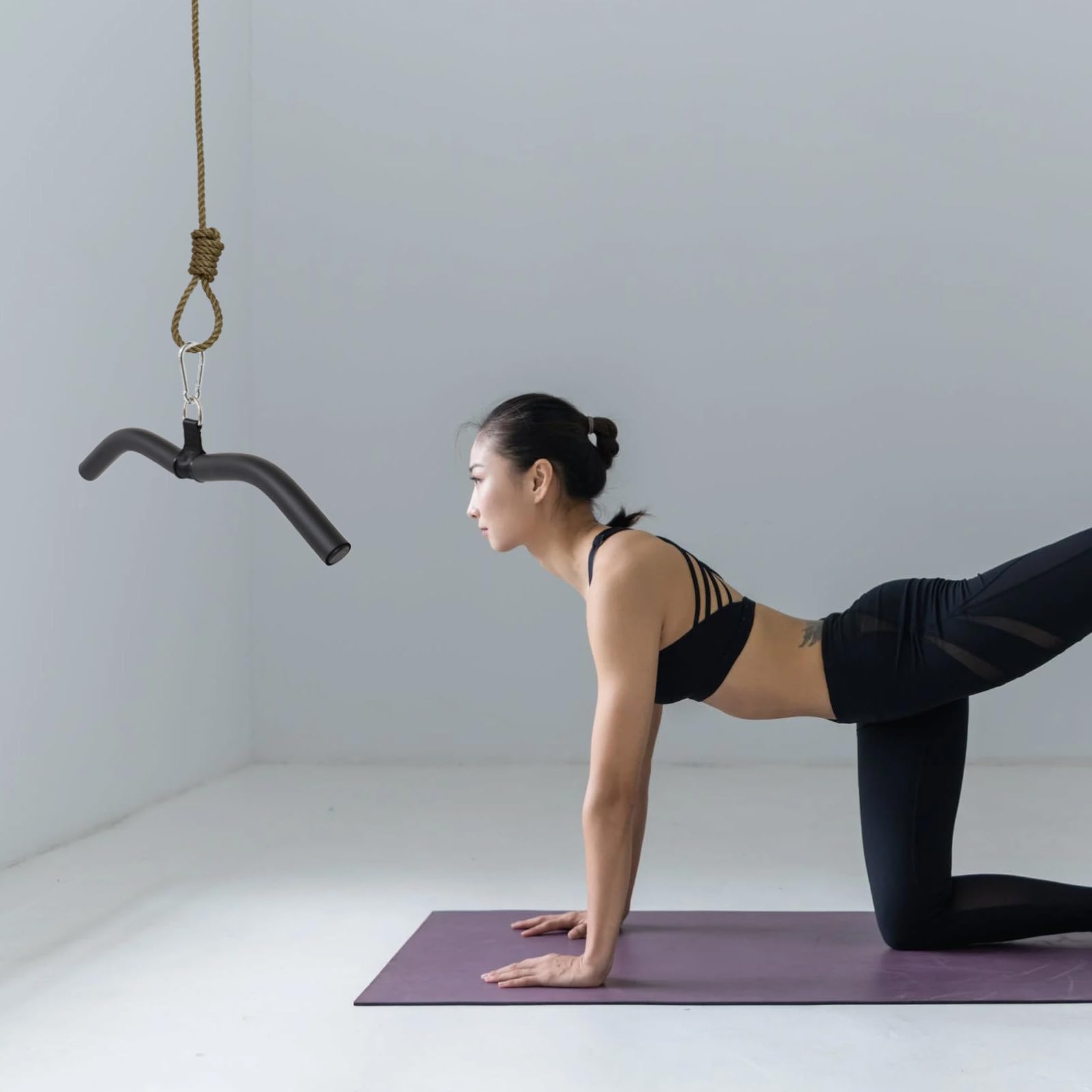 Homoyoyo Latzug Stange aus Stahl mit Ergonomischem Bogengriff Kabelzug Zubehör für Bizeps und Rückentraining Vielseitiges Fitnessgerät für Heimtraining