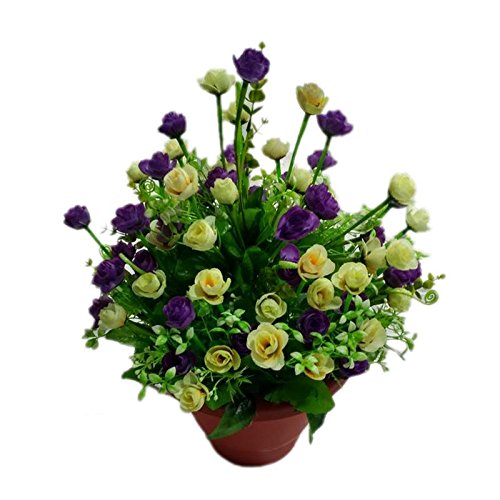 Buy Gujarat Artificial Flower with Plastic Pot (90 Flowers) White