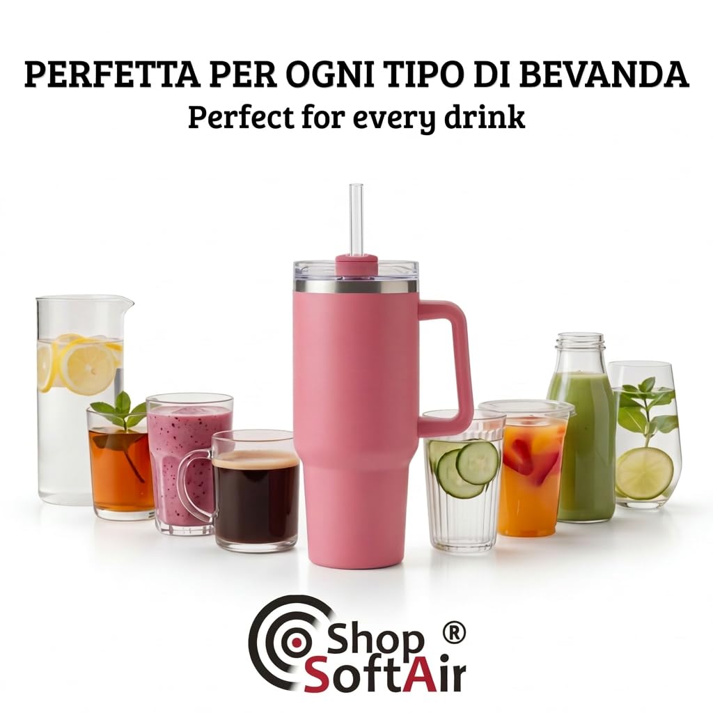 Borraccia termica da tavolo realizzata in acciaio inox di alta qualità, progettata per mantenere le bevande alla temperatura ideale, da 900 o 1200 ml, 6 colori (Rosa, 900 ml)