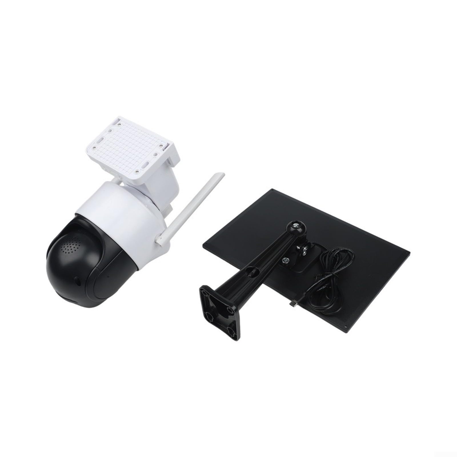 Cámara de seguridad solar de doble lente para exteriores, 4 MP, 4 G, PTZ, inalámbrica, CCTV con zoom panorámico y color para visión nocturna, detección de IA IP66 para prueba blanca (cámara