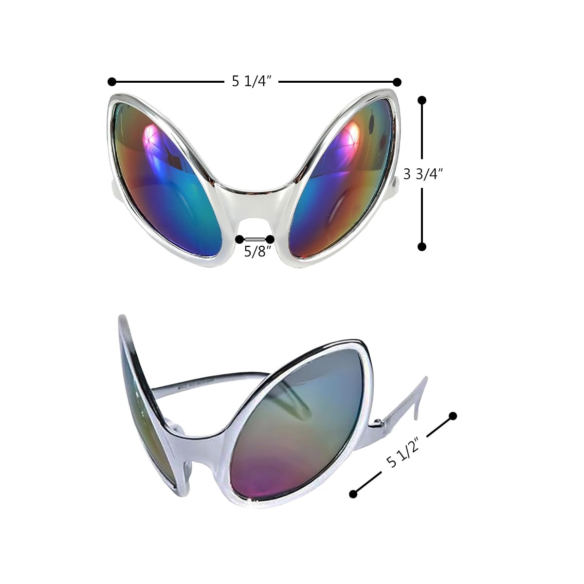 FancyPants FunTime Srebrne okulary kosmity oczy bliskie spotkania okulary przeciwsłoneczne