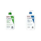 Hydrating Facial Cleanser + Daily Moisturizing Lotion Bundle | Non-Foaming Face Wash with Hyaluronic Acid and 3 Essential Ceramides | Fragrance Free Body and Facial Moisturizer