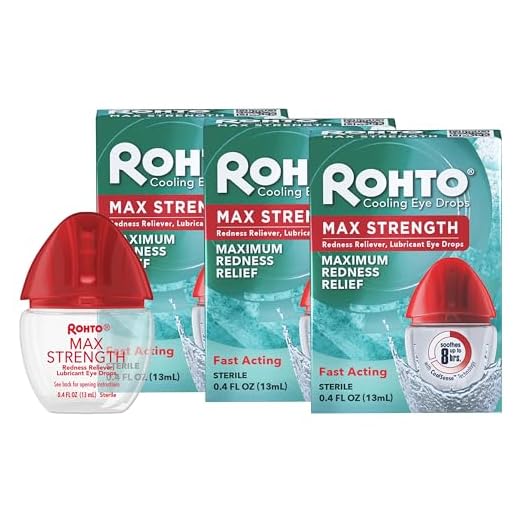 Rohto Cool Max Maximum Redness Relief Cooling Eye Drops, 0.4 Fl Oz (Pack of 3)