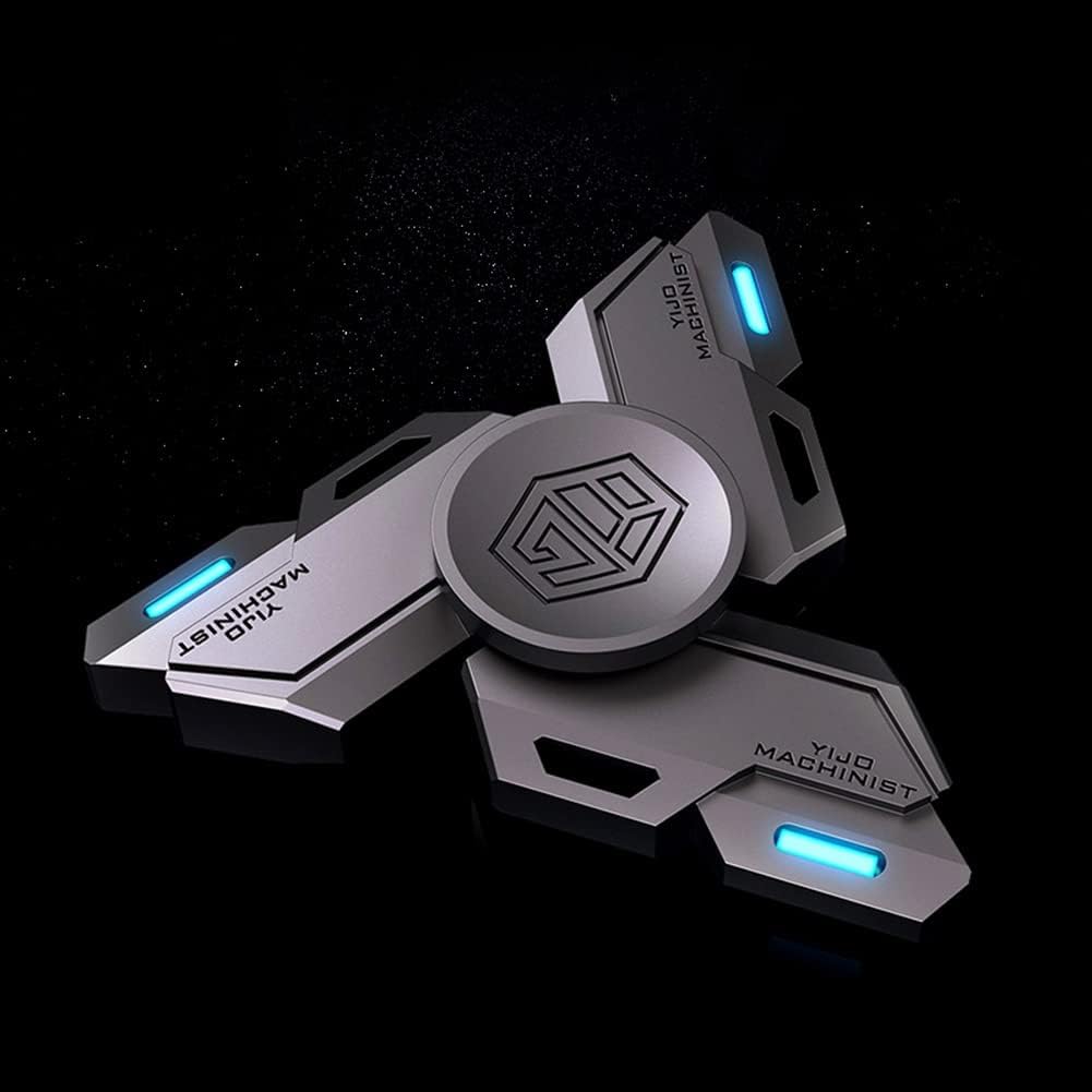 Anti-Angst Mechanische Struktur Leuchtende Hand Spinner, Fokus-Hilfe Finger Spinning Spielzeug für den Abbau von Stress, Langeweile, ADHS und Autismus (B)