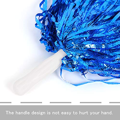 image for CUGBO 24Pcs Cheerleading Pom Poms, 1 Dozen Handle Metallic Foil Flower