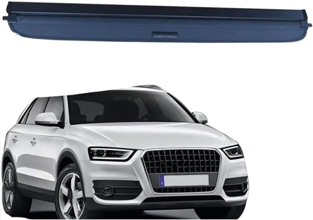 LEMAS Car Retractable Rear Trunk Parcel Shelf for Audi Q3 8U 2012-2016, Luggage Cargo Shield Auto Parcel Shelf Privacy Cover, Styling Accessories