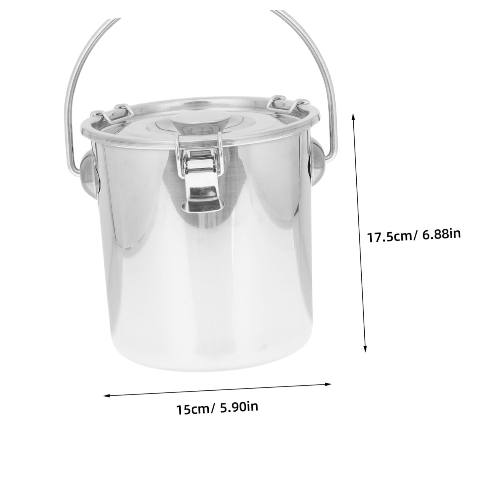 RORPOIR Stainless Steel Airtight Bucket Portable Sealed Bucket for and Vehicle Use for Emergency Preparedness and Safety