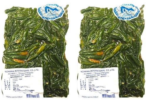 GREEN CHILLI 500g - �^�C�Y �� �����h�q ���h �g煞� �w�^�� - green sili fresh frozen thai (x 2pc)