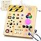 Konijiwa Montessori Spielzeug ab 1 Jahr Busy Board Activity Board Spielzeug ab 2 Jahre Holzspielzeug mit 13 Schalter 24 LED-Leuchten Spielzeug Sensory Learning Toys