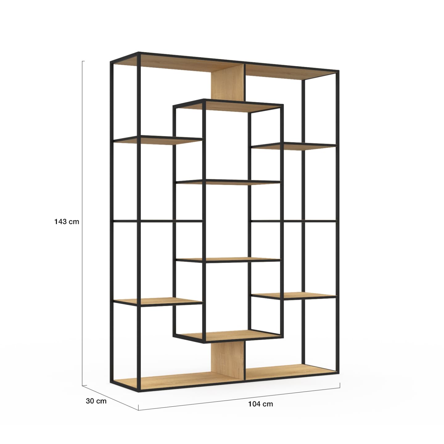 IDMarket - Estantería DETROIT con 11 compartimentos de diseño industrial H.143 cm