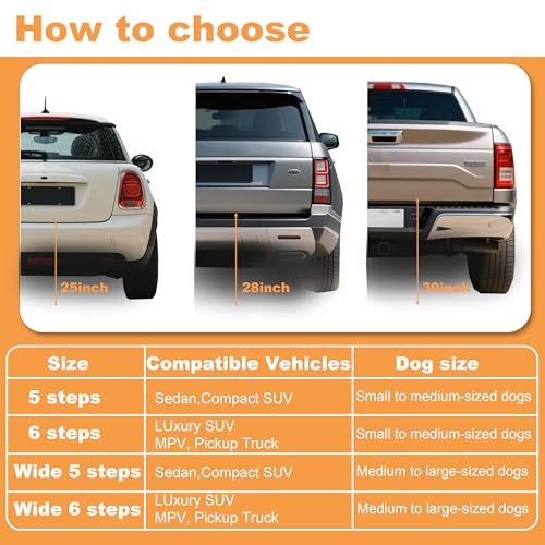 Dog Ramp for Car Truck and SUV Dog Stairs for Large Dogs Folding Pet Stairs with Non-Slip Rug Surface Supports Up to 250 lbs (5 Steps) - Image 5