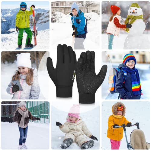 Aotow Kids Winter Warm Sports Gloves - Cold Weather Snow Youth Insulated Cycling Glove For Bike Horse Riding Football Running thumb #5