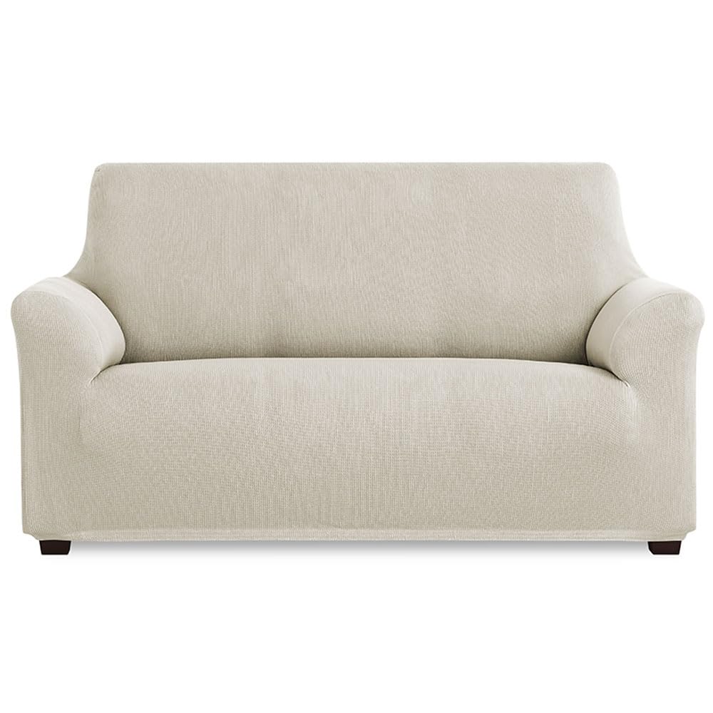 MAXIFUNDAS | Funda de Sofá Elástica 3 Plazas Color Marfil - Funda de Sofá Extrasuave, Antideslizante y Elástica - Funda Sofá Elástica Modelo Inca