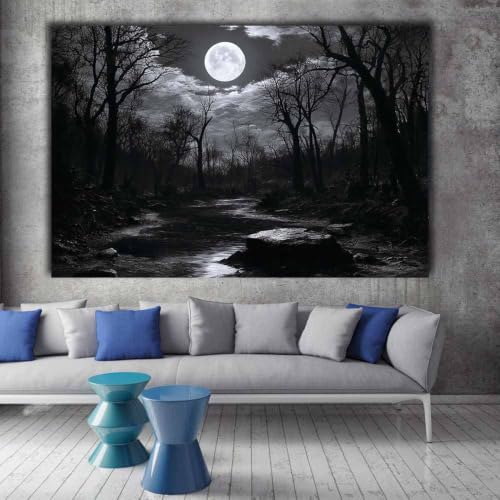 Toile décoration murale ruisseau de lune pour salon et chambre
