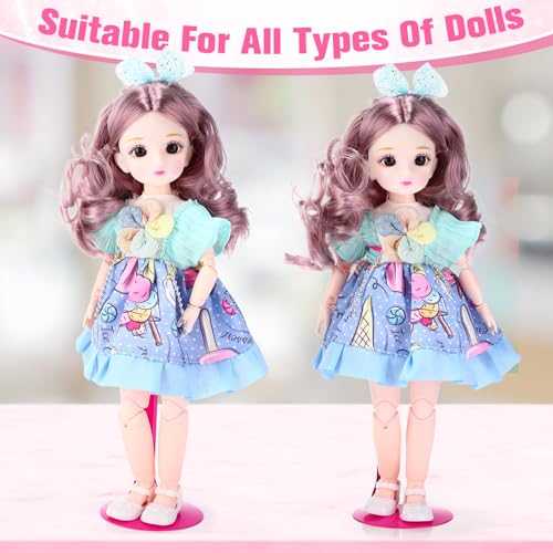 Image of Yaocom 6 Pcs Adjustable Doll Stands for 12 Inch to 18 Inch Dolls Display Stand with Expandable Waist Wire Action Figure Display(Rose Red)