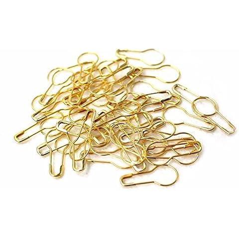 200pcs* 21mm Metal Iron Gourd Pin Safety Pins Clothing Tag Pins Bulb Calabash Pin Bead Needle (Gold) Cover
