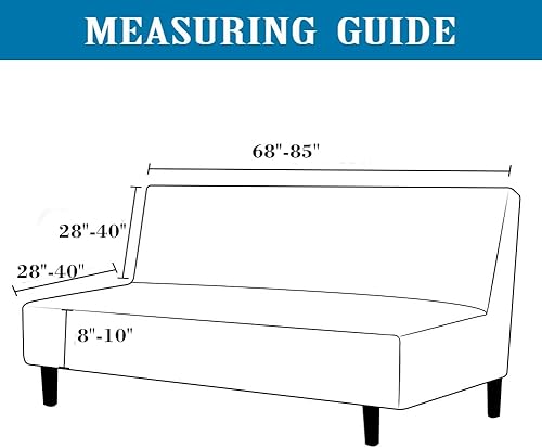 Miniatura 6 de Funda elástica para futón sin brazos, tamaño matrimonial con falda con volantes, funda de sofá plegable lavable y plegable con parte inferior