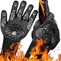 UBeesize Lengthen BBQ Gloves (Bear Paw), 1472°F Heat Resistant Grill Glove, 14 inch Fireproof Oven Gloves for Cooking, Non-Slip Fire Glove for Grilling, Barbecue, Smoker, Baking, Frying