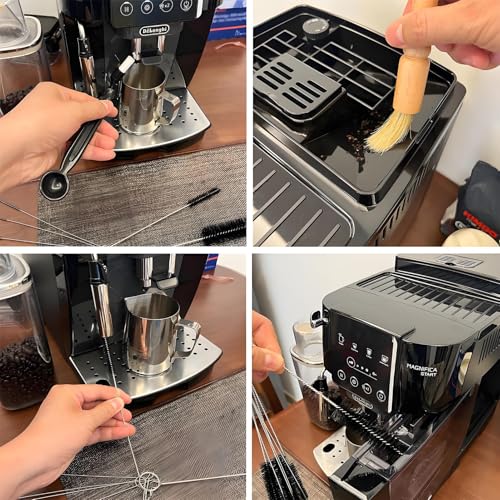 Image of Espresso Machine Cleaning Brush - 15 PCS Long Handle Straw & Bottle Brush Kit, Flexible Scrubber for Coffee Pots, Mugs, Cups, Water Bottles, Glassware & Bent Pipes