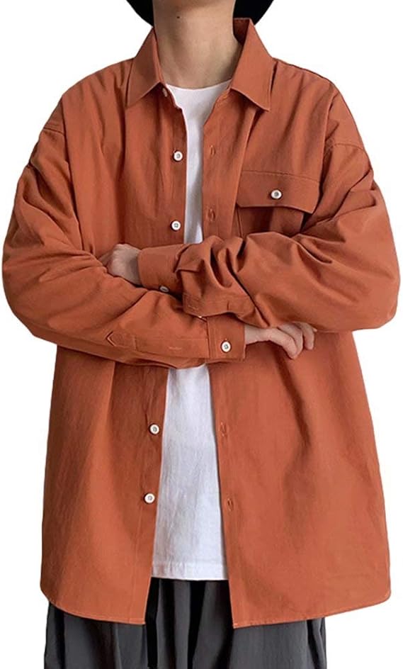 Amazon Ween Charm シャツ メンズ 長袖 カジュアル ワイシャツ シャツジャケット ビッグシルエット 無地 綿100 ベーシック オーバーサイズ 8カラー シャツ 通販