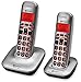 Produktbild amplicomms BigTel 1202, Schnurloses Großtastentelefon mit zusätzlichem Mobilteil, Hörgerätkompatibel