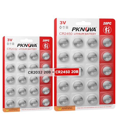 PKNOVA Baterías de Litio CR2450 y CR2032 40 piezas miniatura 1