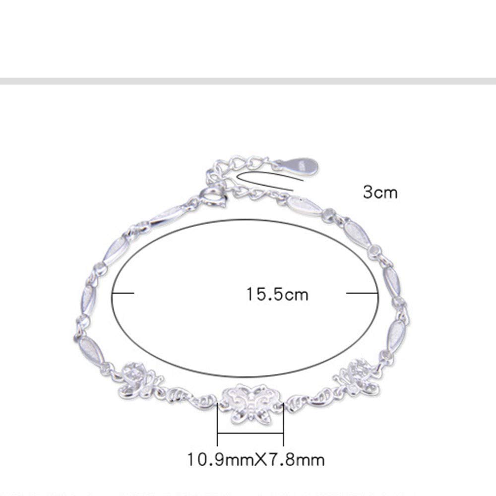 CXBL Bracciali Farfalla Flying S925 Bracciale in Argento Sterling Dolce Piccoli Gioielli semplici freschi