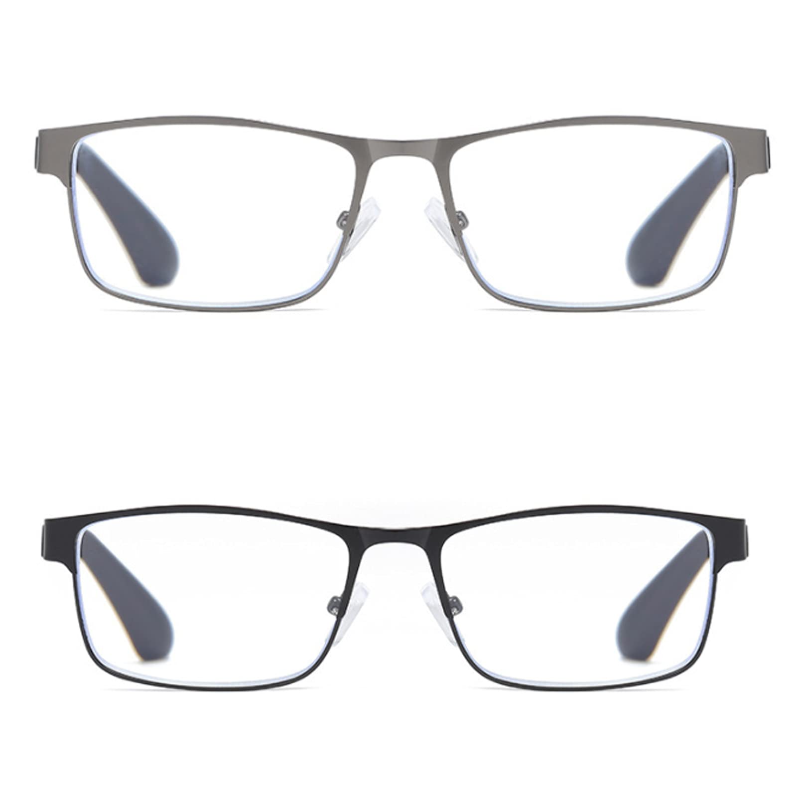 2 Pack Moda Prostokąt Okulopy Okulary Komputerowe Okulary do czytania dla kobiet i mężczyzn Komfortowa pomoc czytania Komputery okulary do akcesoriów mody, Unisex dla kobiet i mężczyzn,+300
