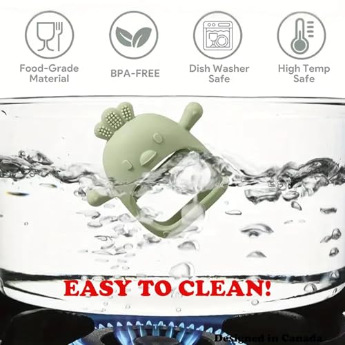 Image of Baby Teething Toy for 0-6 6-12 Months, Food Grade Silicone Teething Mitten, Anti Dropping Wrist Hand Teethers Baby Chew Toys for Sucking Needs, BPA Free Pack of 1 (Blue)