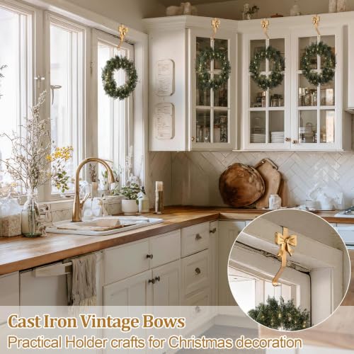 8 Pcs Brass Bow Christmas Stocking Holders - image 6