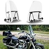 DREAMIZER Transparent Wave Windshield Windscreen,18'x16' Motorcycle Windshield,Universal PC Wind Deflector for 1 or 7/8” Handle Bars Motorcycle Motorbike
