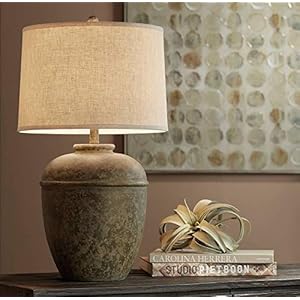 John Timberland Otero Rustic Southwestern Style Table Lamp 27" Tall Gray Faux Mottled Stone Jug Cream Linen Drum Shade Decor for Living Room Bedroom Bedside Nightstand Office Entryway Reading John Timberland Otero Rustic Southwestern Style Table Lamp 27 Tall Gray Faux Mottled Stone Jug Cream Linen Drum Shade Decor for Living Room Bedroom Bedside Nightstand Office Entryway Reading