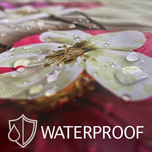 Rustic Floral Shower Curtain Set With 12 Hooks, Shower Curtain Set Fabric Bath Curtain 12 Hooks Oriental Style Style 71×71 Inches #TOP3