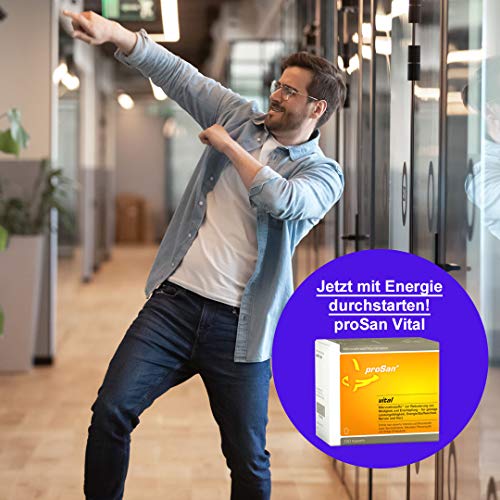 proSan vital (120 Kapseln) | Vitamine gegen Müdigkeit, für mehr Energie & Leistungsfähigkeit bei Stress | Mineralstoffe, Bioflavonoide, Carotinoide & Omega-3 | ohne unnötige Zusätze & in DE produziert