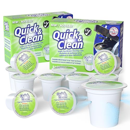 Quick & Clean [12-Pack] Keurig Cleaning Pods - K Cup Cleaner Pod For Keurig - 2.0 Coffee Machine...