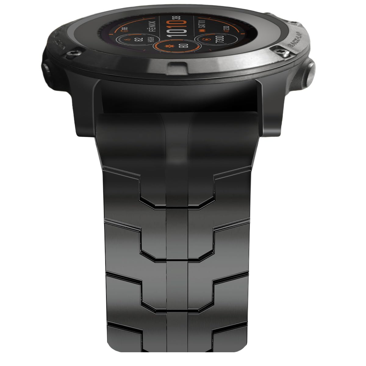 26mm Mecha Steel Bands Compatible for Garmin Fenix 8 51mm/7X/6X/5X Plus Band,Quick Fit Rugged Utra Metal Strap with Folding Clasp for Fenix 3/3 HR/