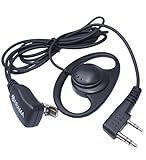 Arama Walkie Talkie Earpiece Pro D Shape Radio Earpiece Headset with PTT & Mic Compatible with 2 PIN Kenwood HYT Puxing Wouxun Baofeng Lt-2288 Lt-3107 Lt-3188 Lt-3260 Lt-3268 Etc 2 Way Radios B108K01