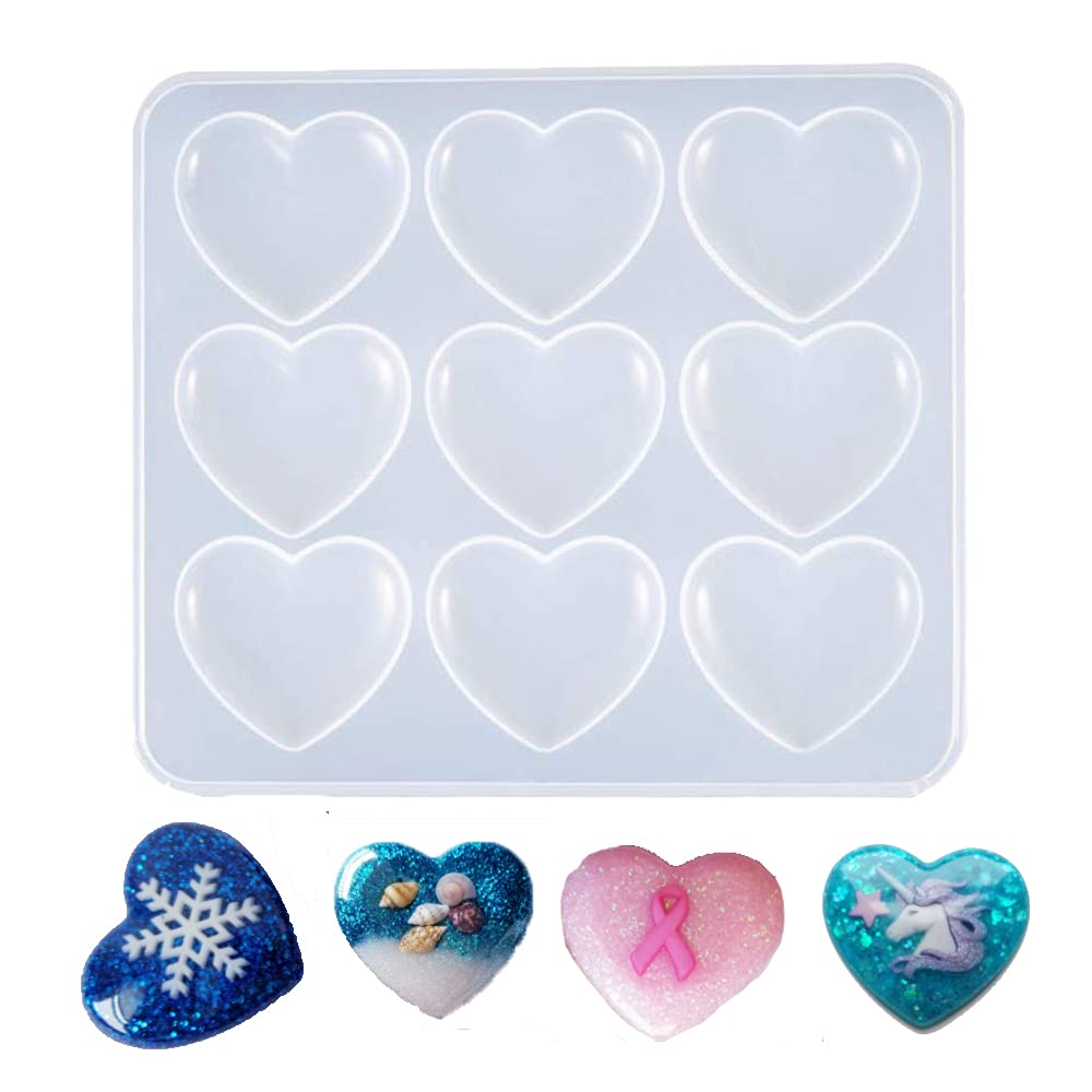 DriSubt 3D Love Heart Resin Moulds Pendant Jewellery Biscuit Making Mold Pendant Agate DIY Art Casting Molds Necklace Mould Home Craft Crystal Jewelry Making Tool