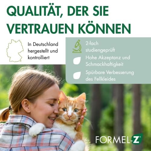 FORMEL-Z® Haut- & Fellpflege Hautschutz Katze | Studien-geprüft | Ohne Chemie | 365 Tabletten | Von Experten entwickelt | Mit natürlichem Vitamin-B-Komplex | Besondere Akzeptanz