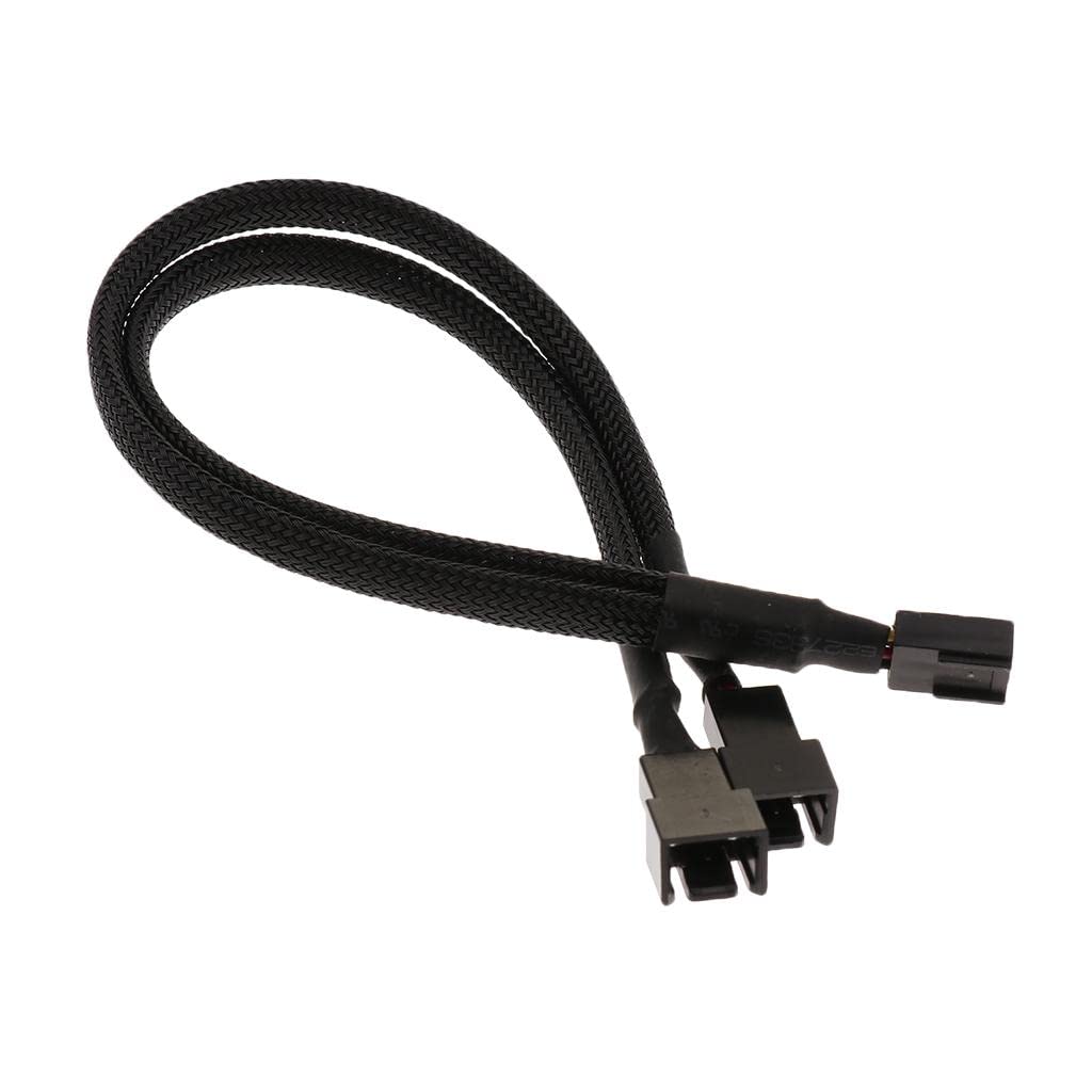 Case Fan Splitter Cable, 4Pin PWM Cords Splitter Power Converter Adapter Black-image-32