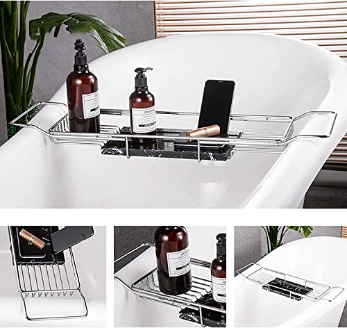 Plateau de bain extensible antidérapant avec support livre et tablette