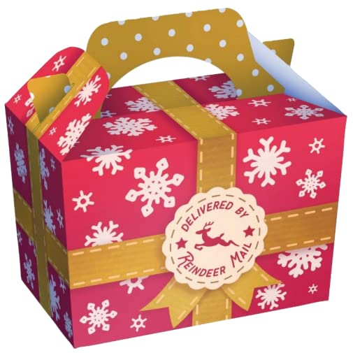 MustBeBonkers Childrens Kids Christmas Party Food Boxes (Reindeer Mail, 20)