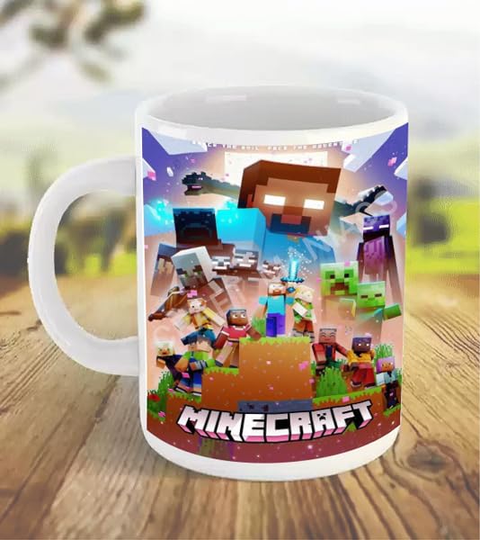 CRAFT MANIACS Minnnecraft Steve & Everyone 350 ML Printed White Stylish Tea/Coffee Mug Microwave & Dishwasher Safe-image-13