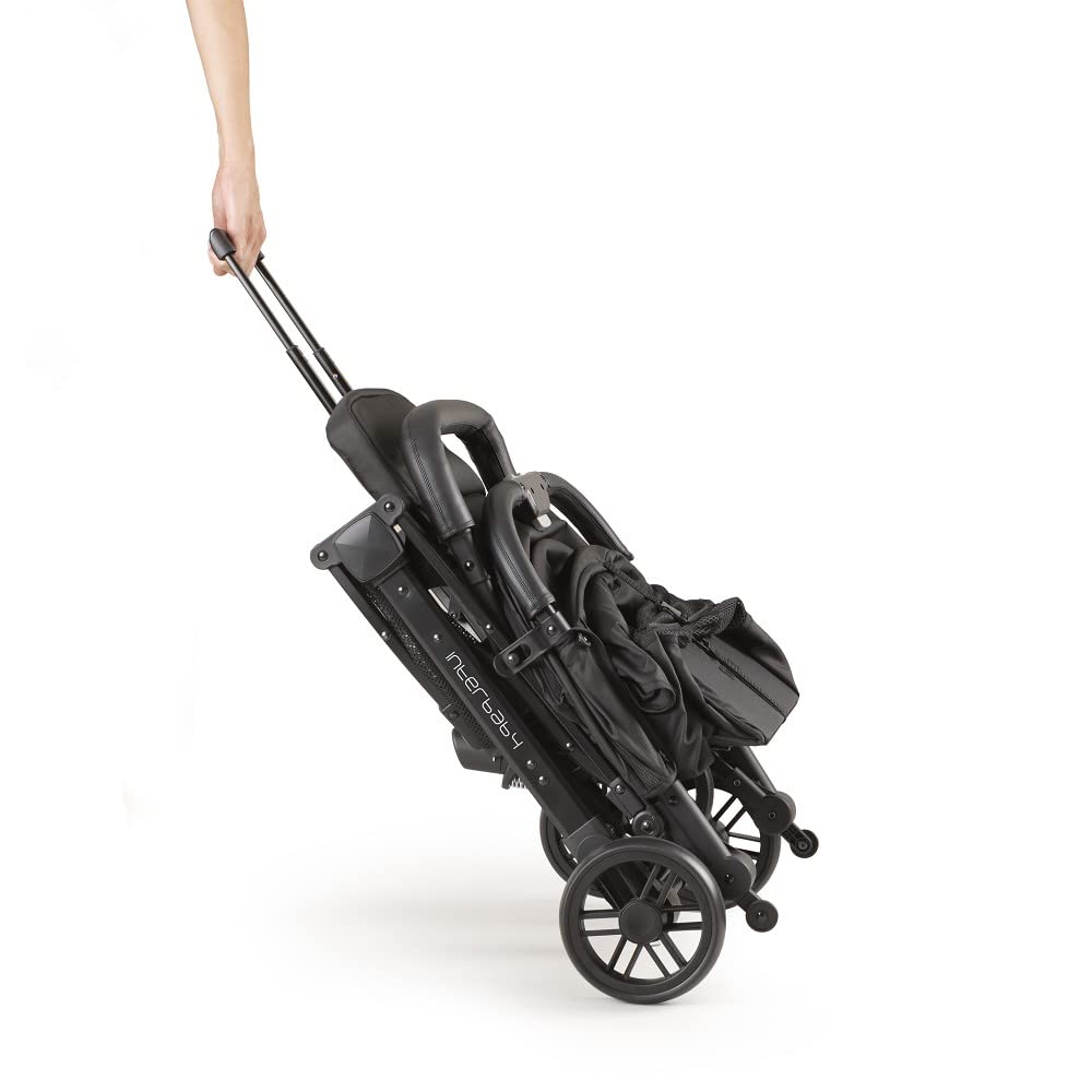 Interbaby Silla de Paseo Ligera y Compacta, Carrito Bebé Plegado Automático, hasta 22 kg, desde Nacimiento, Reclinable, Capota XXL, Suspensión, Cochecito Bebé Viaje Cabina (MIN SPACE PLUS Rosa)
