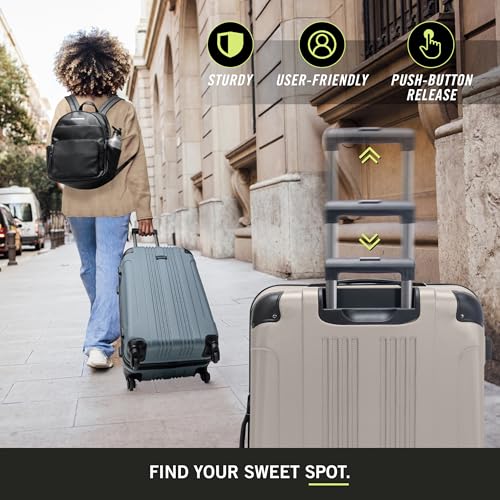 Image of Kenneth Cole REACTION Out of Bounds Lightweight Hardshell 4-Wheel Spinner Luggage, Mushroom, 2-Piece Set (20 inch & 28 inch)