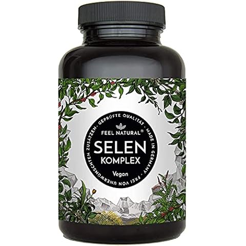 Selen Komplex - Hochdosiert: 200µg Selen je Tablette - 365 vegane Tabletten im Jahresvorrat - Hochwertig mit 3 Selenformen: Natriumselenit, L-Selenmethionin, Selenhefe - Ohne unerwünschte Zusätze Cover