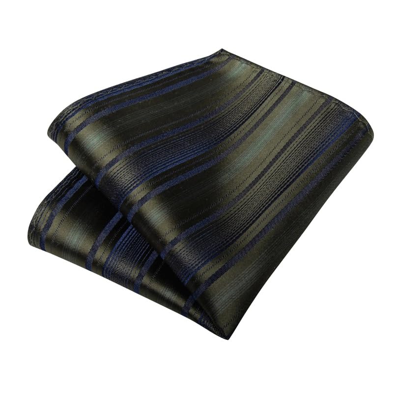 Corbata de seda rayada para hombre formal y conjunto miniatura 5